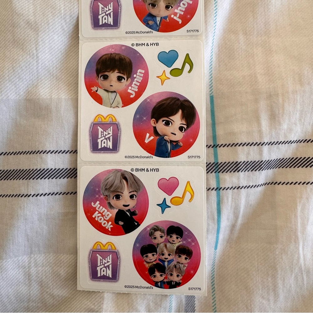 McDonald's TinyTAN BTS Stickers
